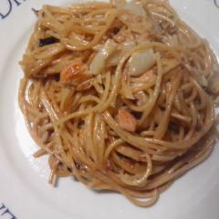 白菜と鮭のマヨスパ